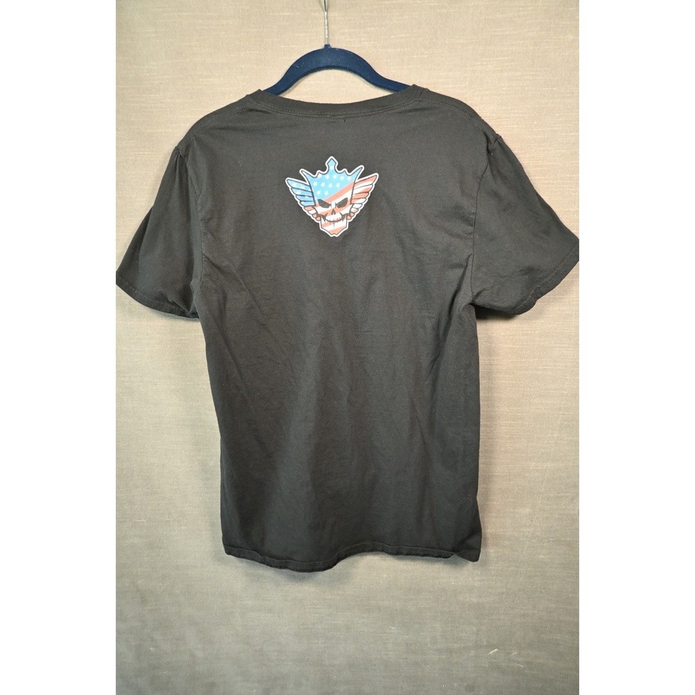 WWE Authentic Cleveland Nightmare Skull Graphic T-Shirt Mens Medium Black Cotton - Picture 4 of 4